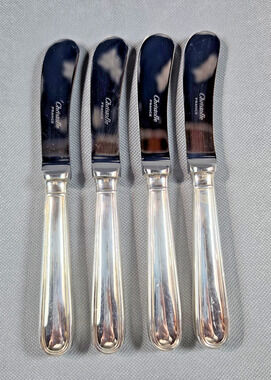 Christofle Albi Silverplate Vintage Butter Knives Spreaders Set of 4 France